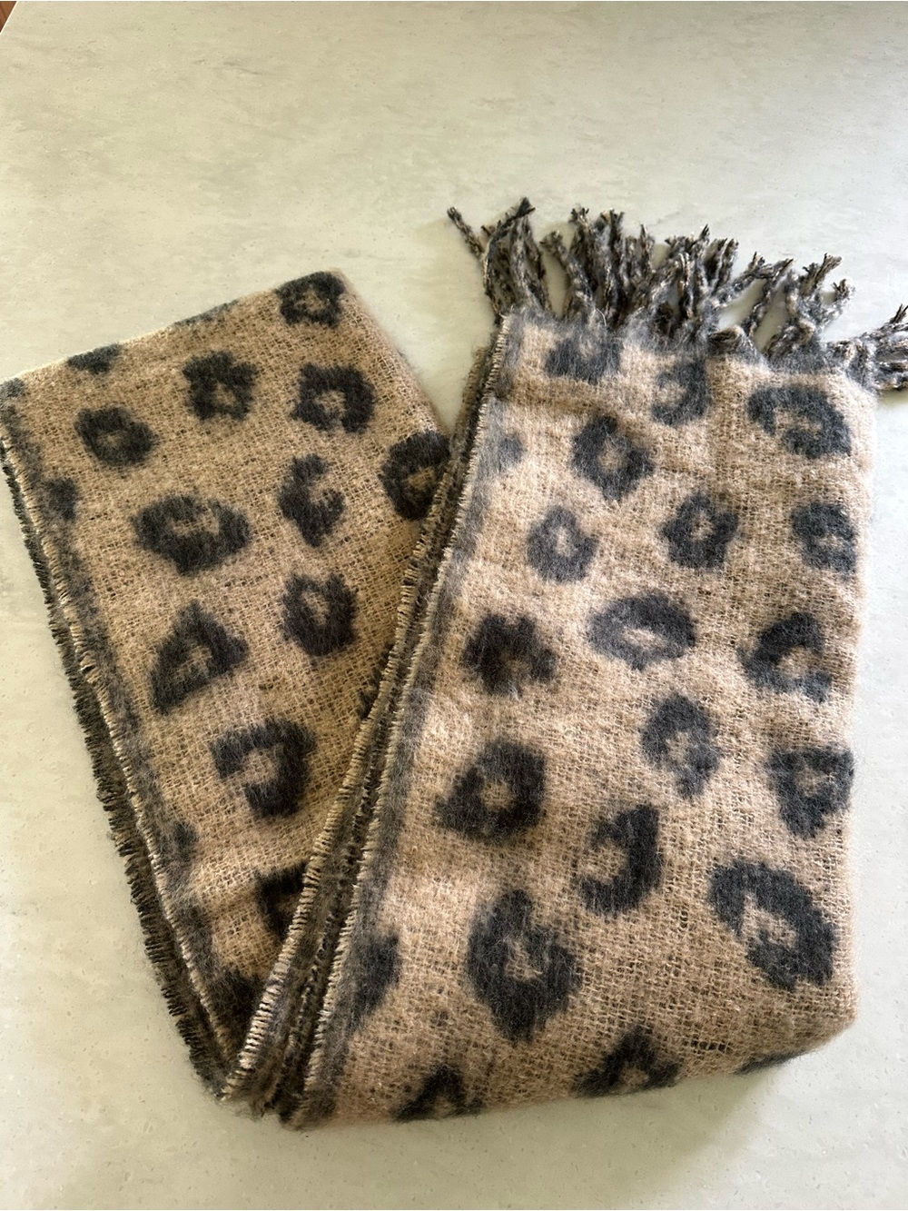 Abercrombie & Fitch Reversible Leopard Print Oversized Scarf